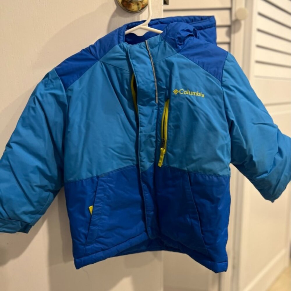 Columbia Boys 2T Lighting Lift Jacket Blue Waterproof Storm Hood Zippered